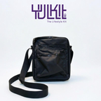 Unisex Black Crossbody Shoulder Bag – Lightweight Sling Bag with Adjustable Strap & Zipper Pockets
