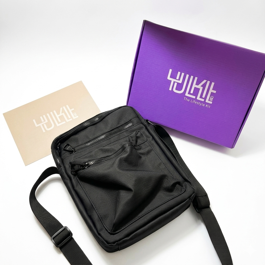 Unisex Black Crossbody Shoulder Bag – Lightweight Sling Bag with Adjustable Strap & Zipper Pockets
